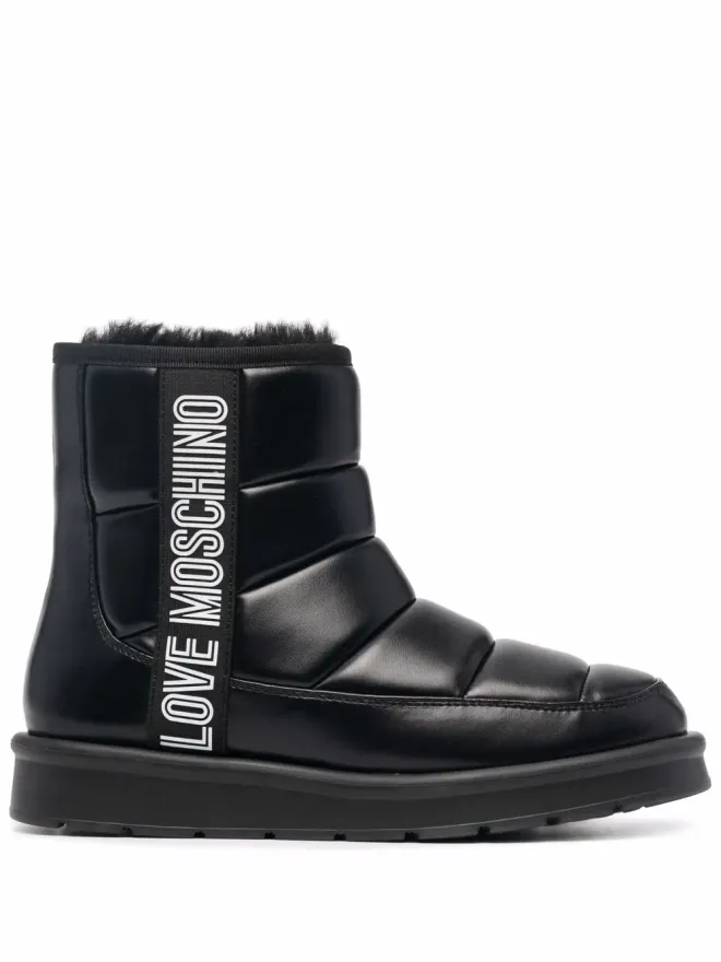 Love Moschino Love Moschino ロゴプリント アンクルブーツ - ブラックの商品画像