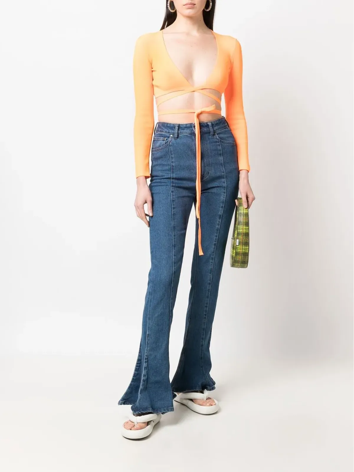 MSGM ラップ編みニット クロップトップ - 画像2