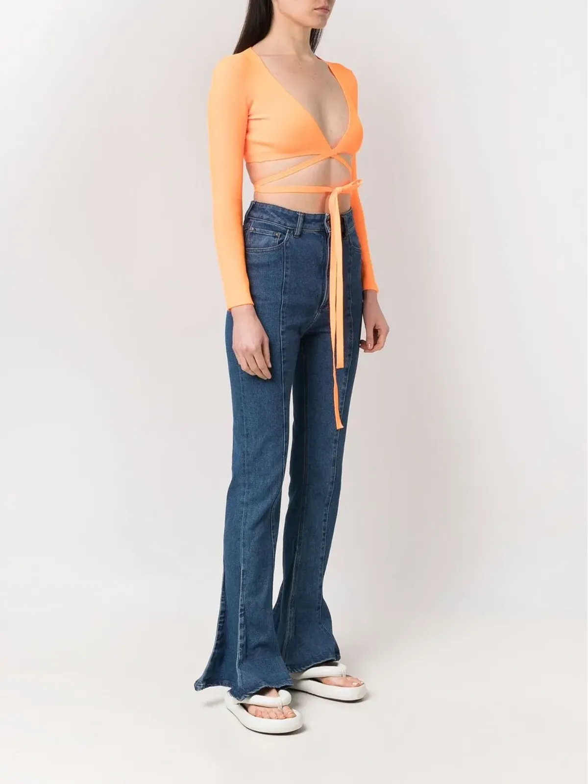 MSGM ラップ編みニット クロップトップ - 画像3