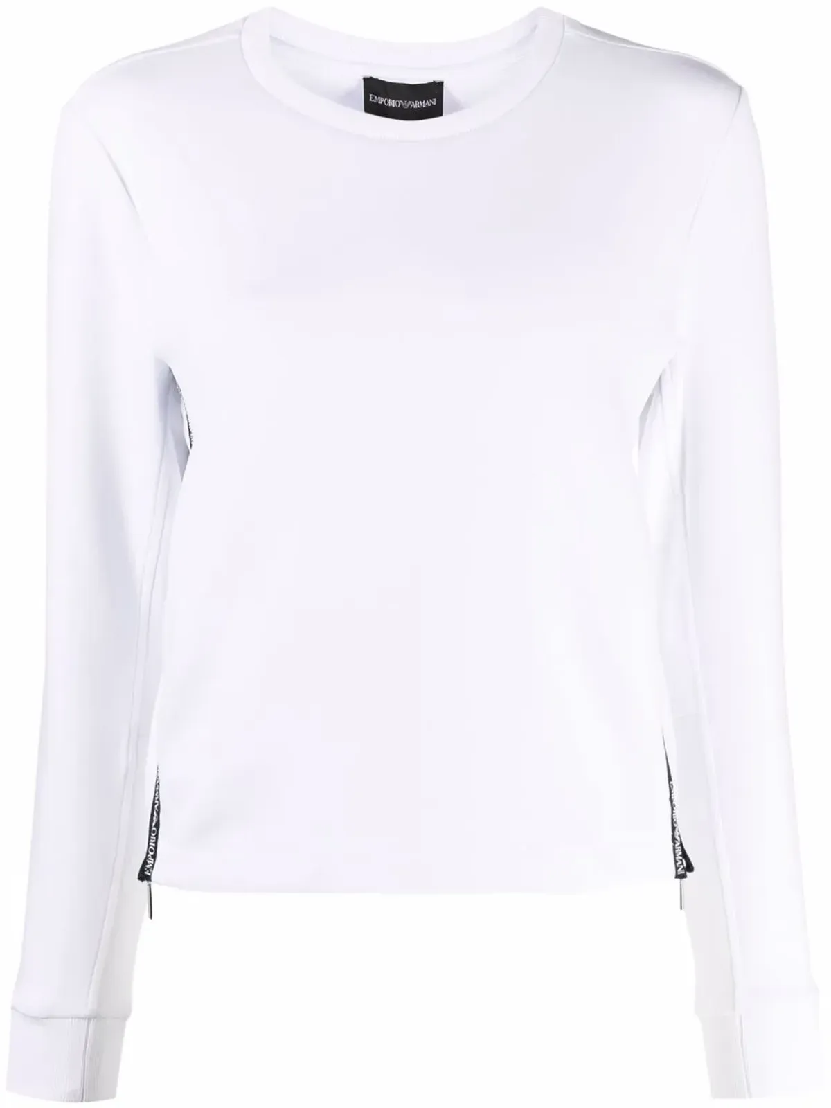 Emporio Armani ロゴトリム長袖スウェットシャツ - White - 画像1
