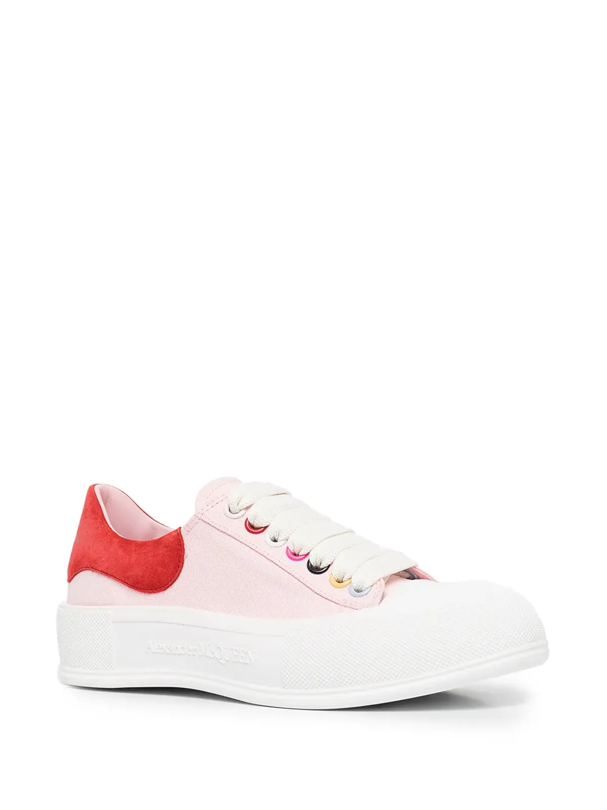 Alexander McQueen ロートップ キャンバススニーカー ピンク - 画像2