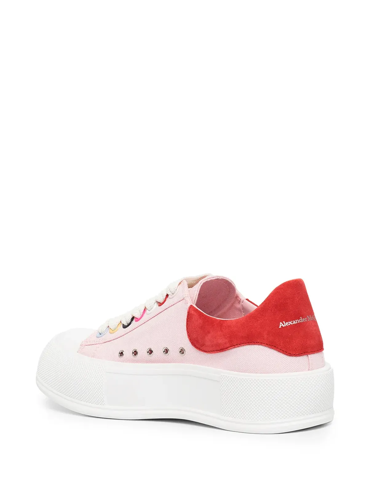 Alexander McQueen ロートップ キャンバススニーカー ピンク - 画像3