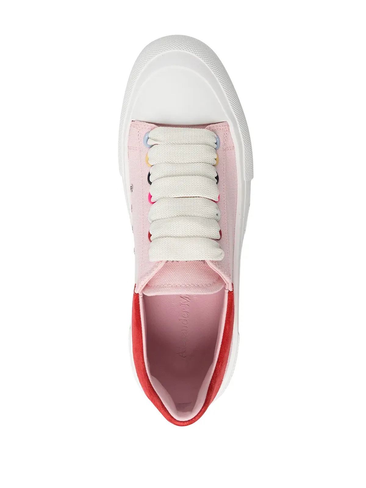 Alexander McQueen ロートップ キャンバススニーカー ピンク - 画像4
