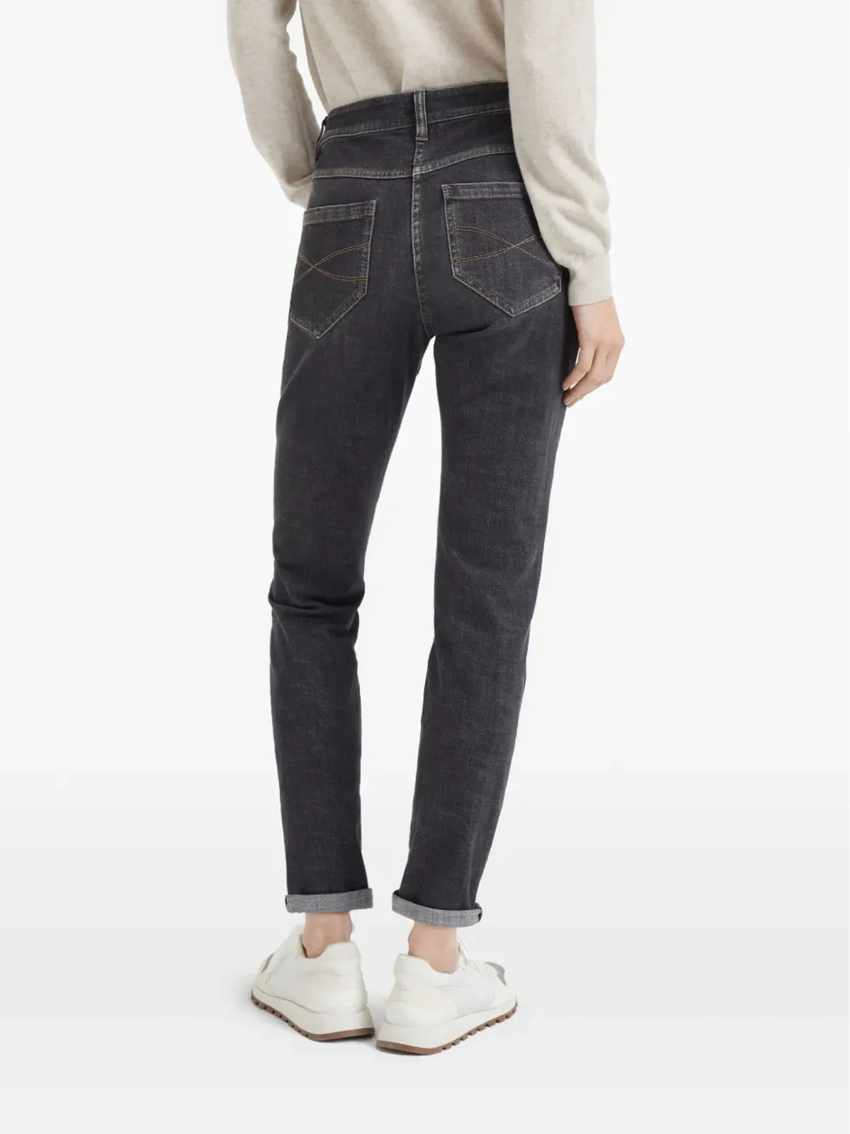 Brunello Cucinelli パッチディテール ハイウエストジーンズ - 画像4