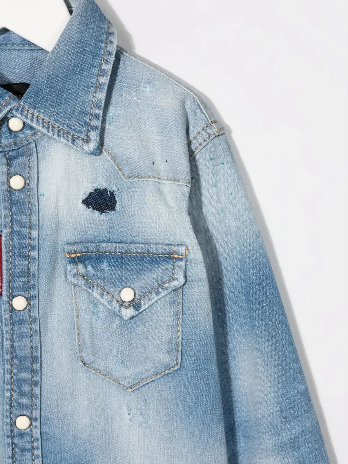 DSQUARED2 KIDS ライトウォッシュデニムシャツ - 画像3