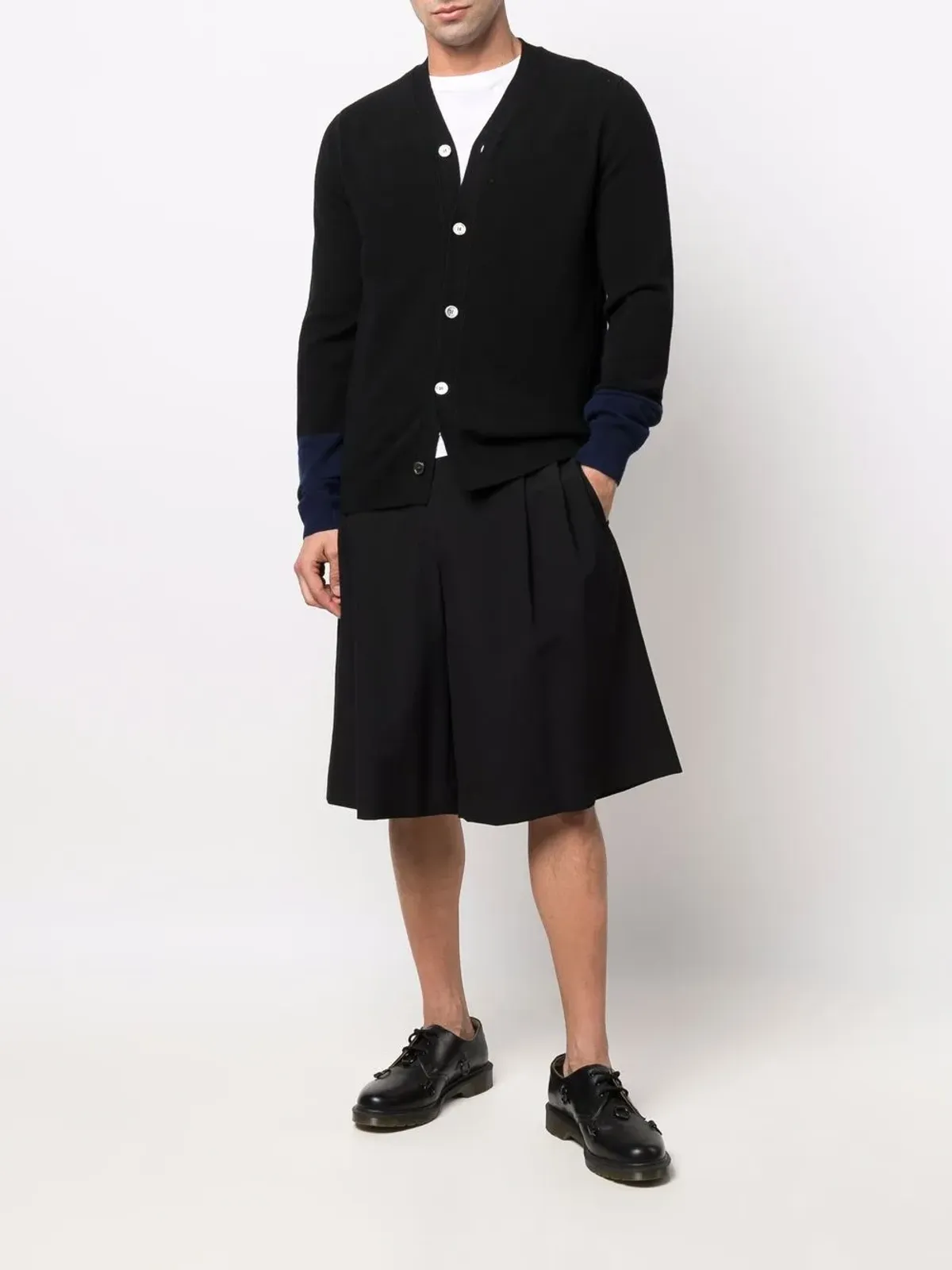 Comme Des Garçons Shirt ツートーン ウール カーディガン - 画像2