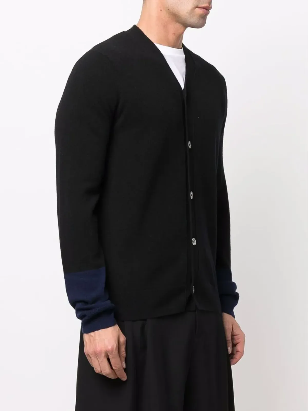 Comme Des Garçons Shirt ツートーン ウール カーディガン - 画像3
