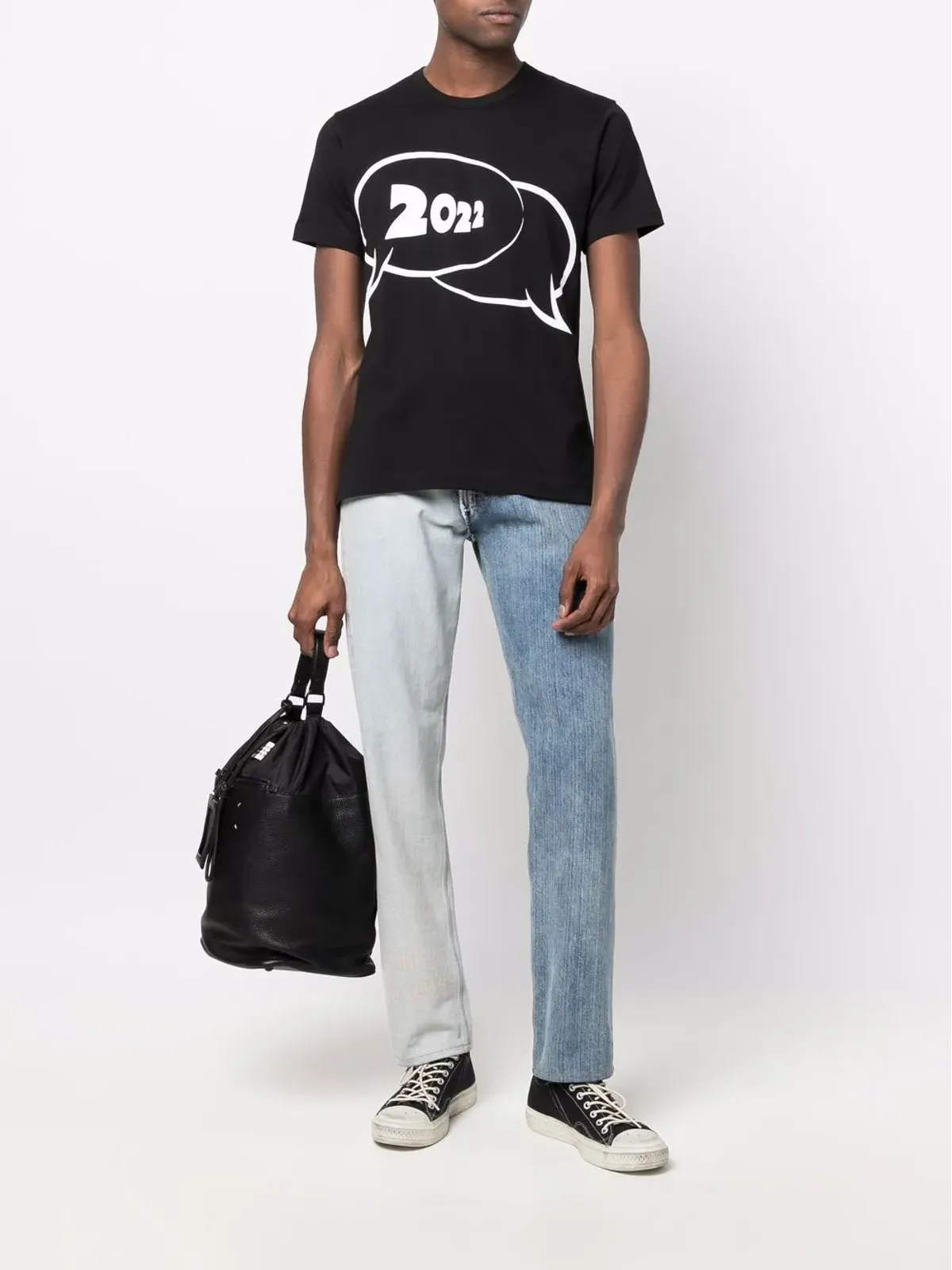 Comme Des Garçons Shirt ロゴプリント半袖Tシャツ - ブラック - 画像2