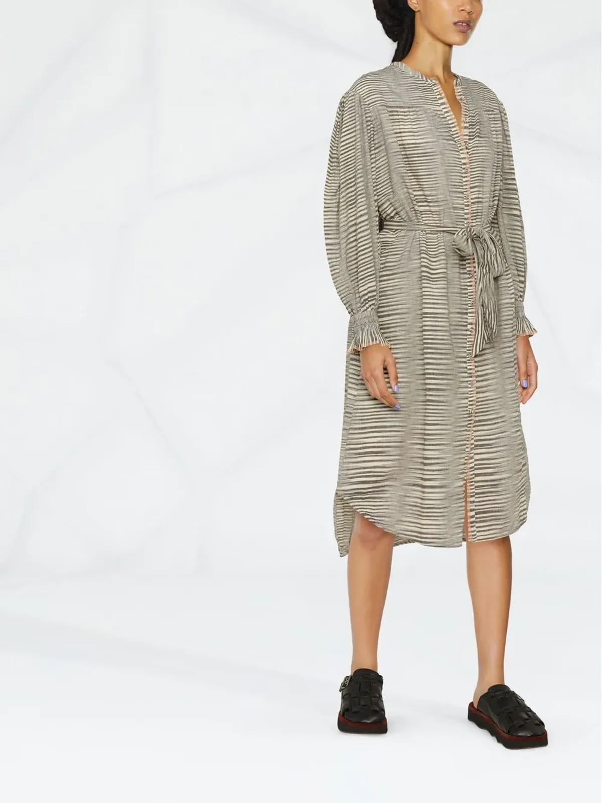 Ulla Johnson Fiora ストライプ柄シャツドレス - 画像2