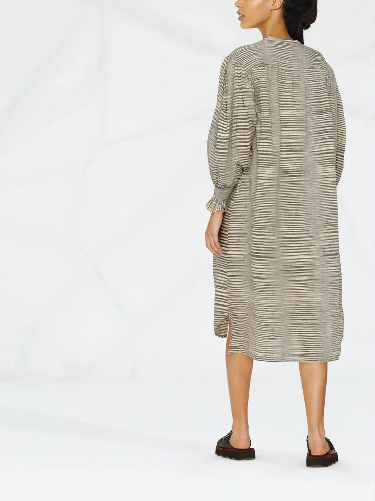 Ulla Johnson Fiora ストライプ柄シャツドレス - 画像4