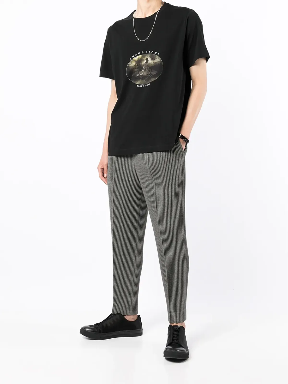 Ziggy Chen グラフィックプリント コットンTシャツ - ブラック - 画像2
