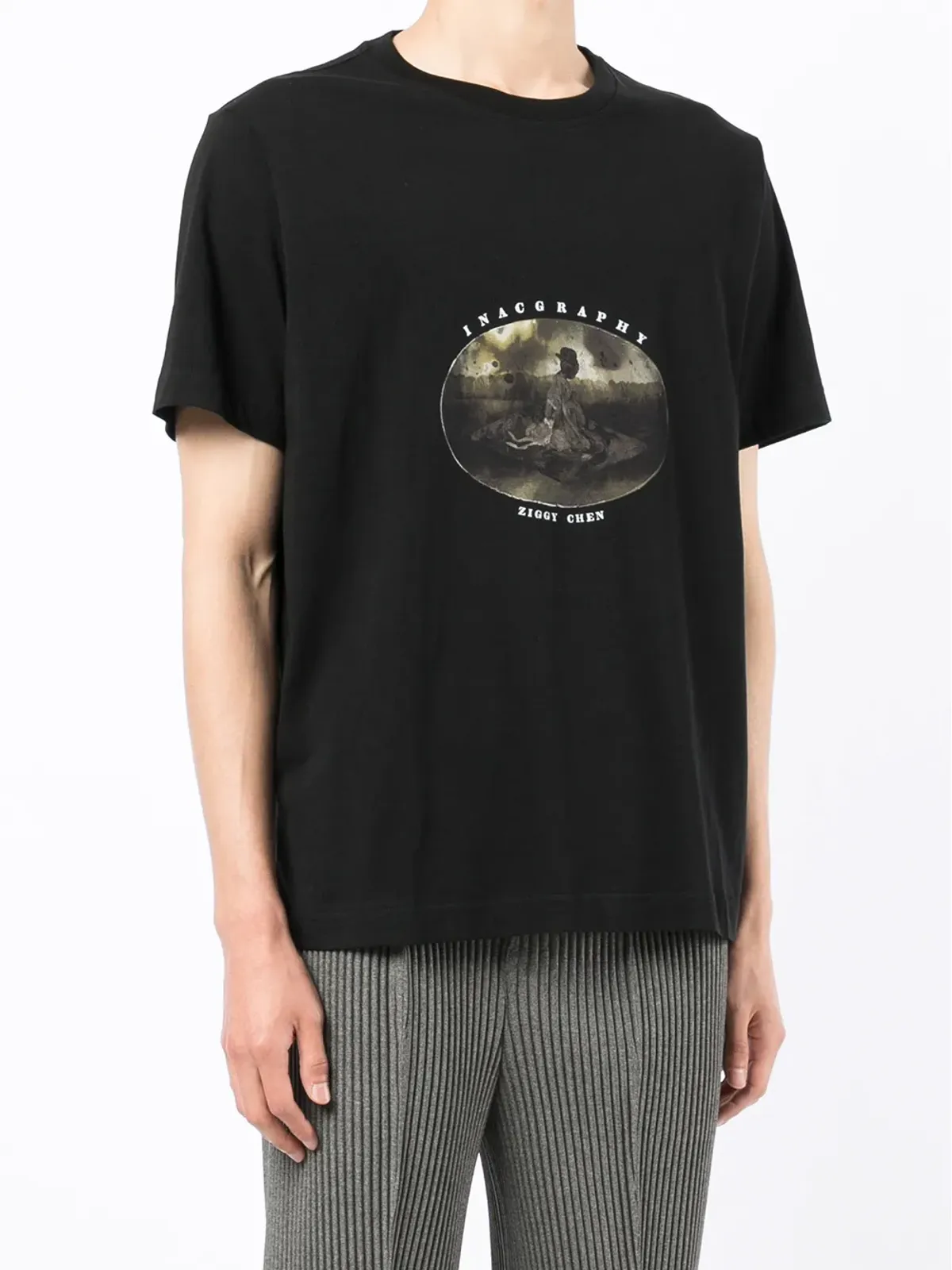 Ziggy Chen グラフィックプリント コットンTシャツ - ブラック - 画像3