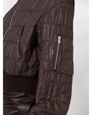 AMIRI クイルテッド クロップド ボンバー ジャケット ブラウン - サムネイル3
