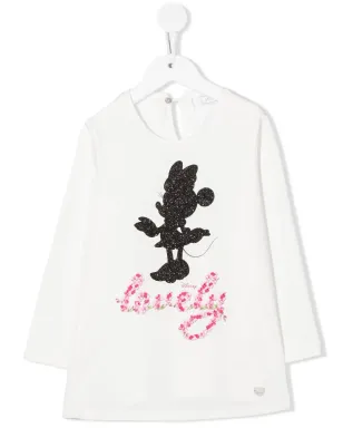 Monnalisa Lovely Minnie Mouse long-sleeve T-shirt - White - サムネイル1