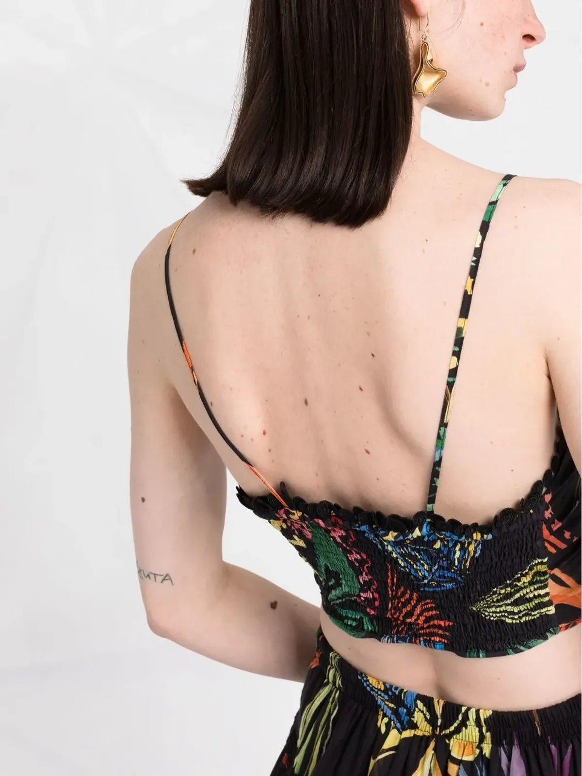 Charo Ruiz Ibiza モチーフプリント クロップトップ - ブラック - 画像3