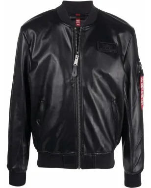 Alpha Industries ロゴパッチ付きフェイクレザー ボンバージャケット - サムネイル1