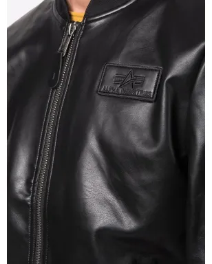 Alpha Industries ロゴパッチ付きフェイクレザー ボンバージャケット - サムネイル5