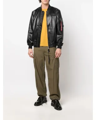 Alpha Industries ロゴパッチ付きフェイクレザー ボンバージャケット - サムネイル2