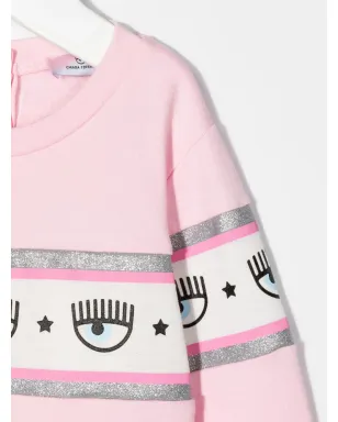 Chiara Ferragni Kids ロゴプリント コットン スウェットシャツ ピンク - サムネイル3