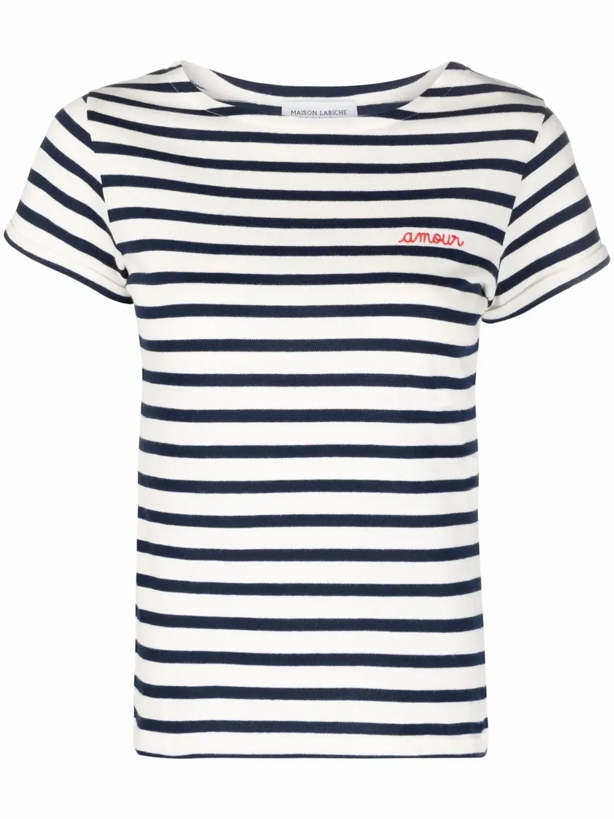 Maison Labiche オーガニックコットン ボーダーTシャツ（ホワイト） - 画像1