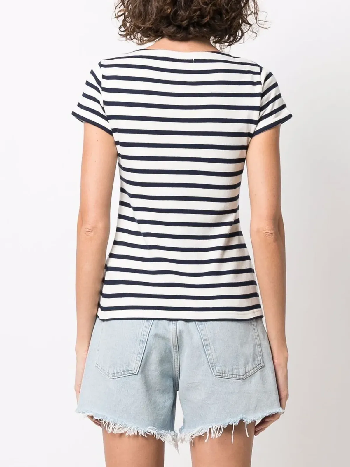 Maison Labiche オーガニックコットン ボーダーTシャツ（ホワイト） - 画像4
