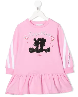 Monnalisa ミッキーコットンワンピース ピンク - サムネイル1