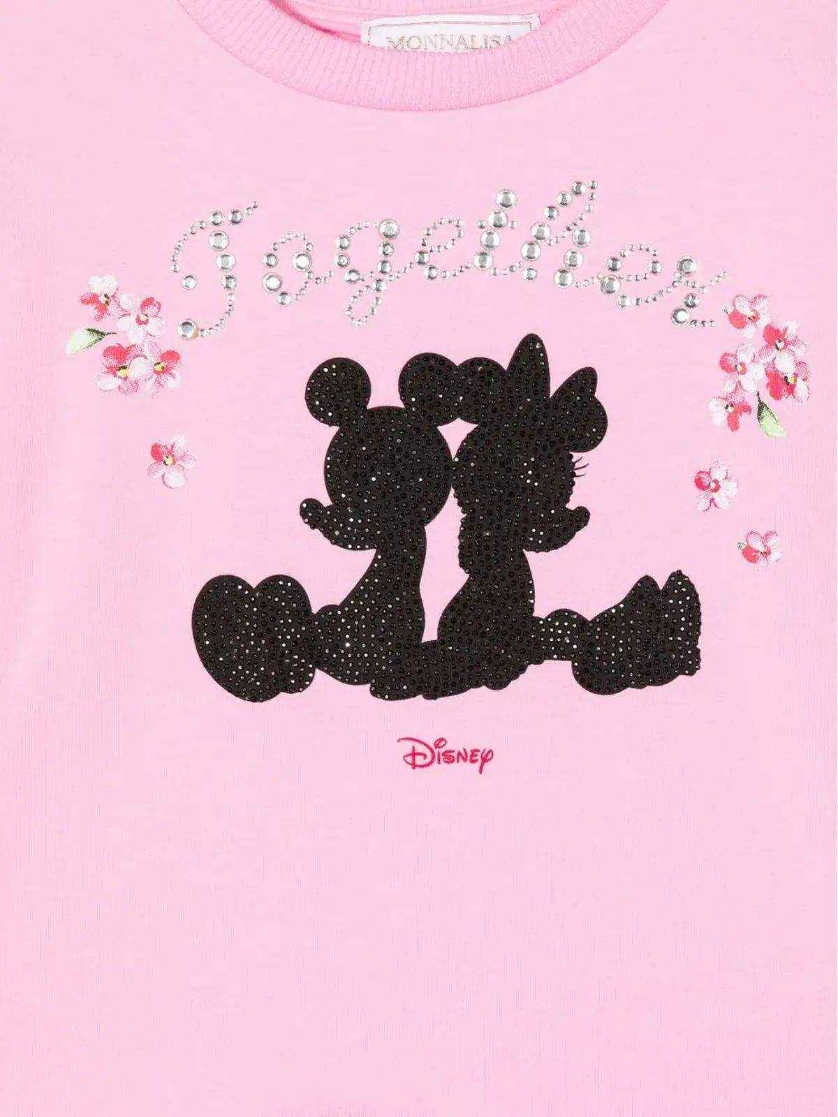 Monnalisa ミッキーコットンワンピース ピンク - 画像3