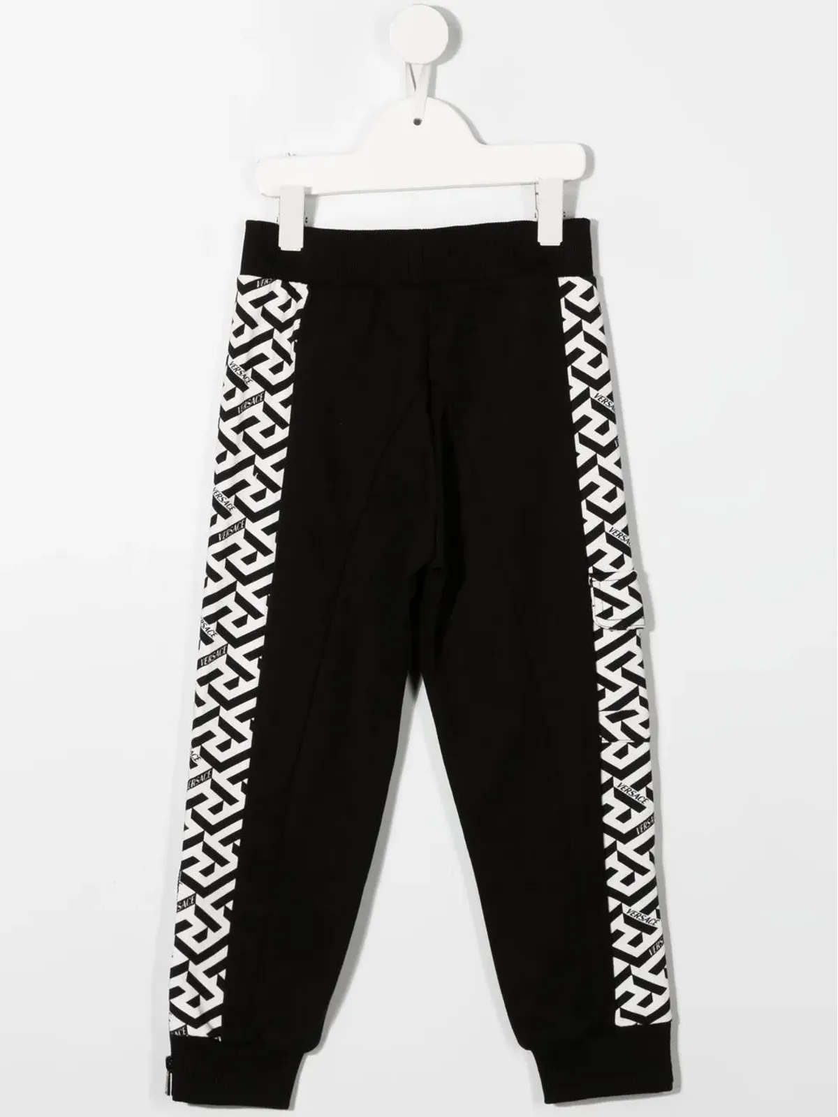 Versace Kids Greca柄コットン トラックパンツ ブラック - 画像2