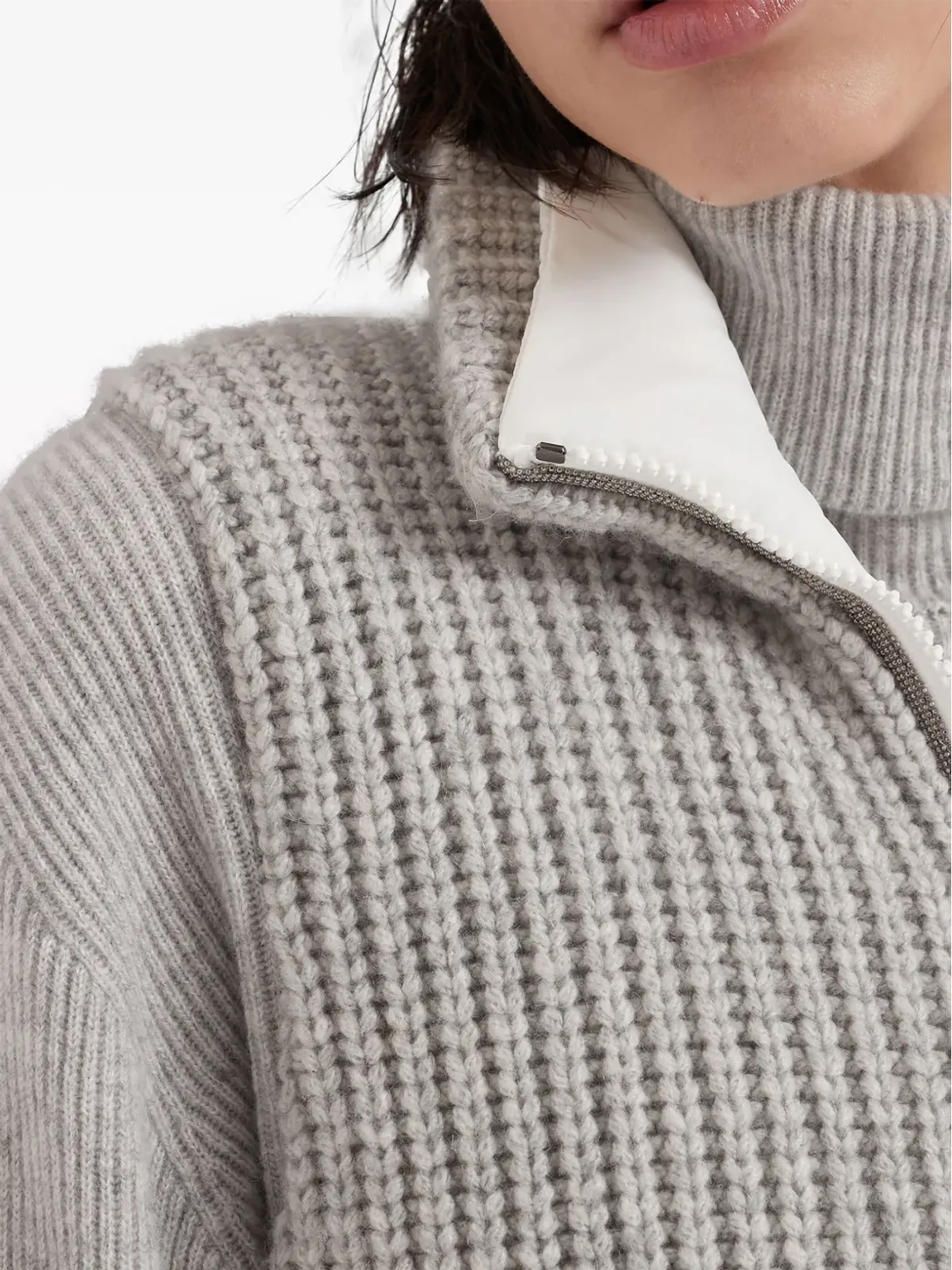 Brunello Cucinelli リブ編みパッド入りジレ - 画像5