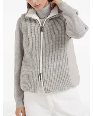 Brunello Cucinelli リブ編みパッド入りジレ - サムネイル3