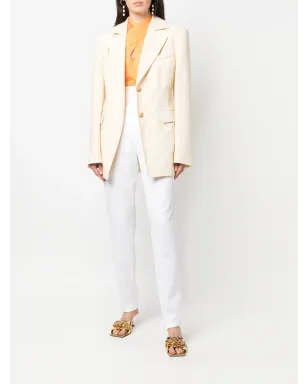 Versace Pre-Owned 2000s high-waisted straight-legged trousers - White - サムネイル2