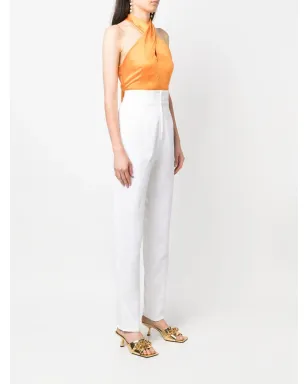 Versace Pre-Owned 2000s high-waisted straight-legged trousers - White - サムネイル3
