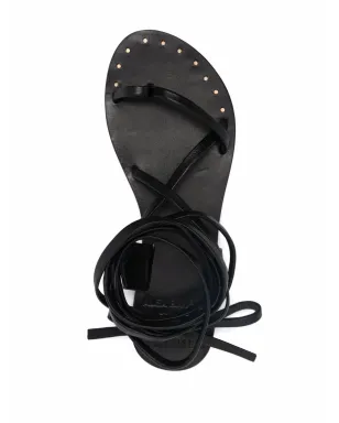 Manebi St. Tropez leather sandals - Black - サムネイル4