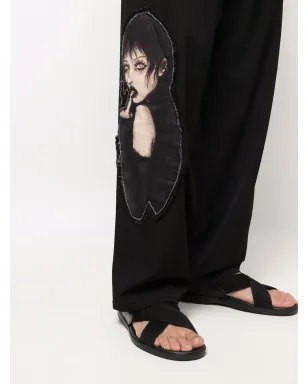 Yohji Yamamoto ドローストリング入りストレートパンツ ブラック - サムネイル5