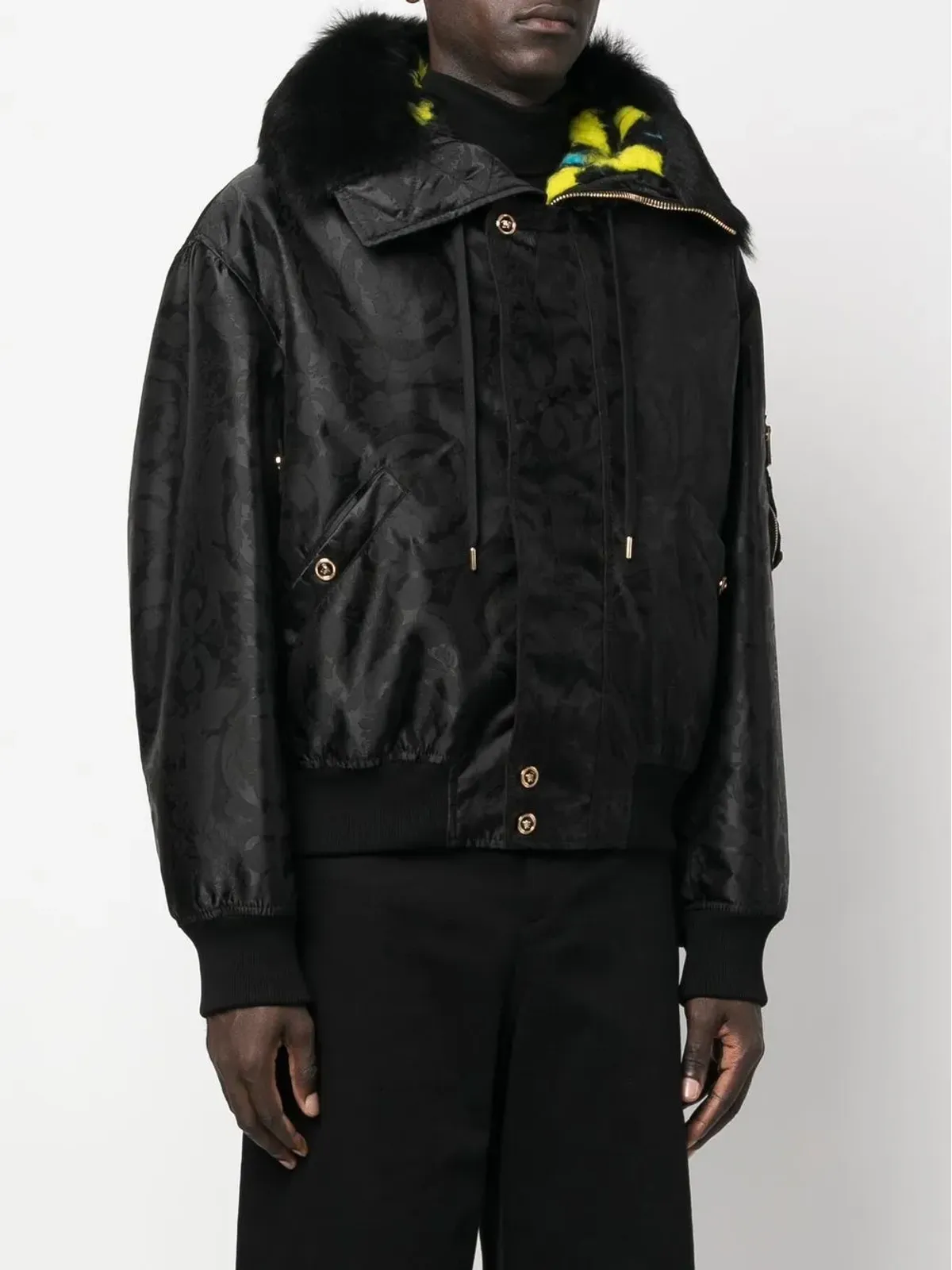 Versace バロック柄シアリングライニングジャケット - 画像3