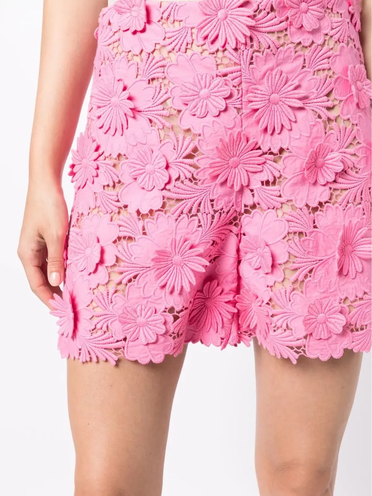 Oscar de la Renta 花柄レースハイウエストショートパンツ - 画像5