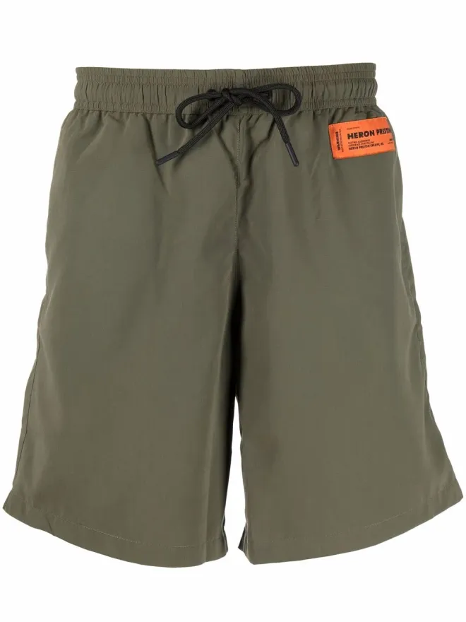 Heron Preston Heron Preston ドローストリングウエスト ロゴパッチ ショーツ グリーンの商品画像