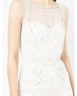 Jenny Packham クリスタル装飾刺繍フィットガウン ホワイト - サムネイル5