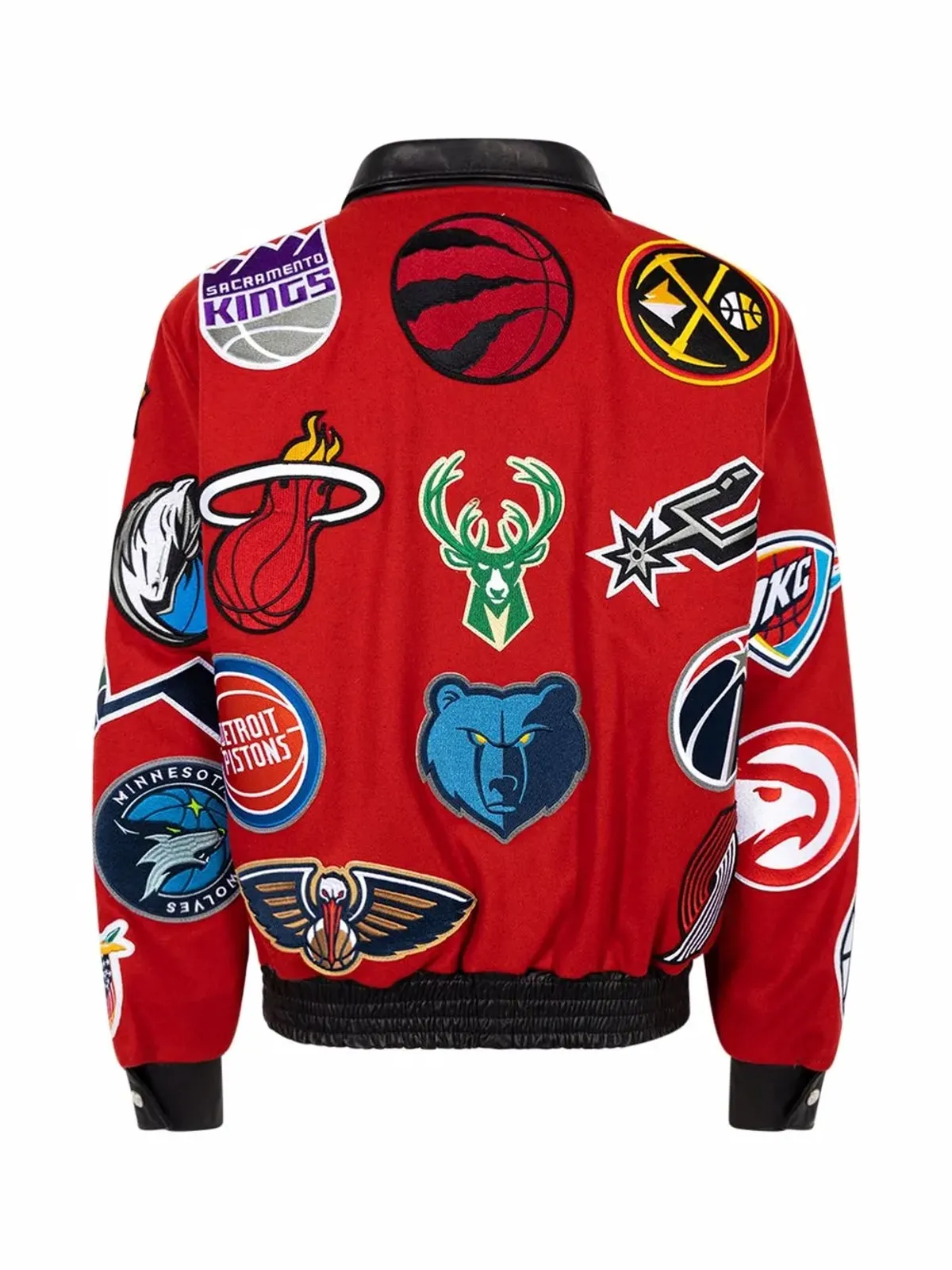 Jeff Hamilton NBA Collage wool bomber jacket - Red - 画像2