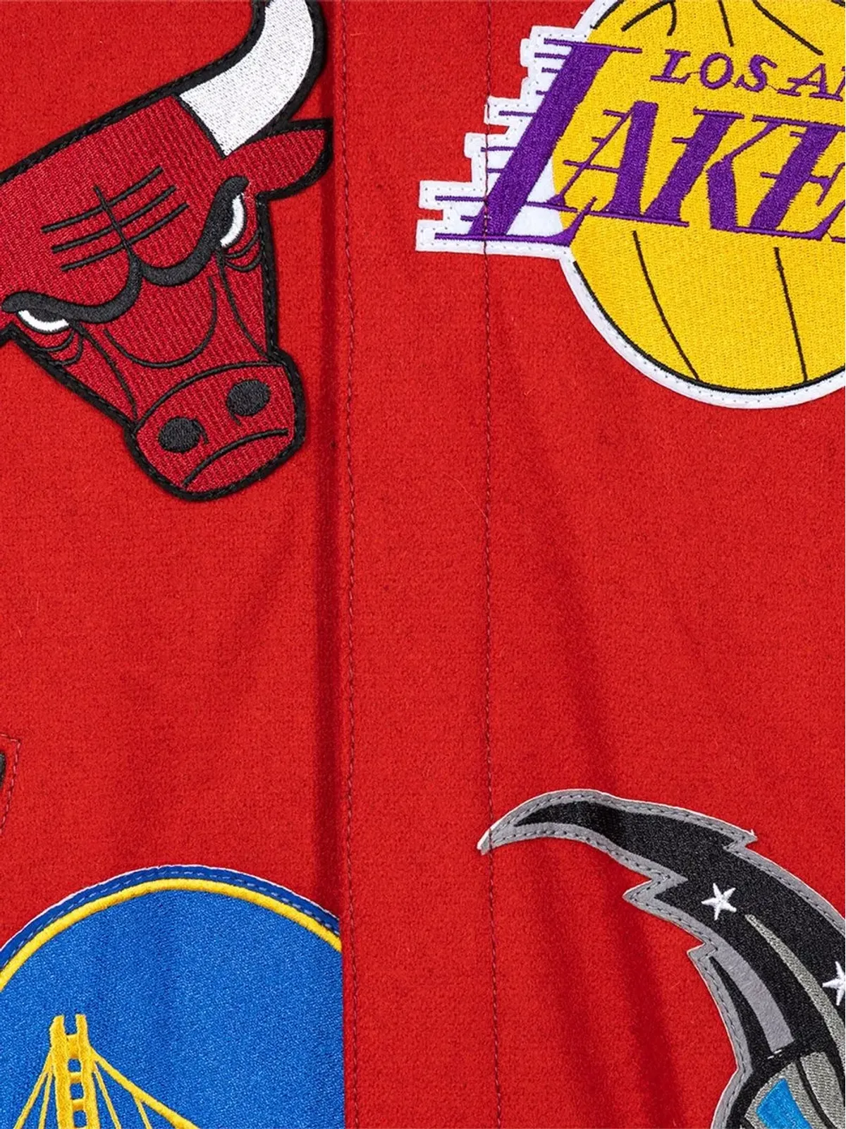 Jeff Hamilton NBA Collage wool bomber jacket - Red - 画像3