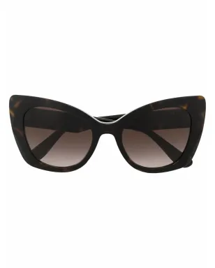 Dolce & Gabbana Eyewear ロゴ入りキャットアイサングラス - ブラック - サムネイル1