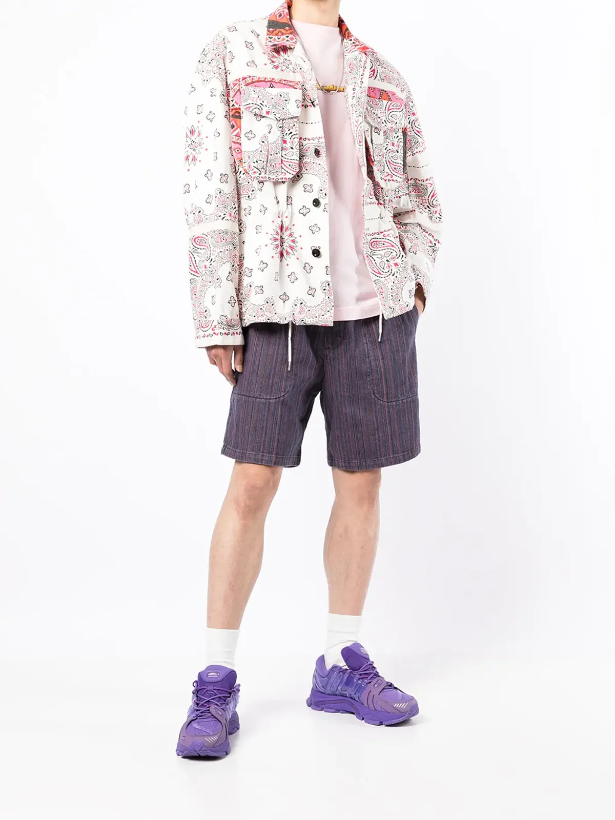 sacai ペイズリープリント シャツジャケット - 画像2
