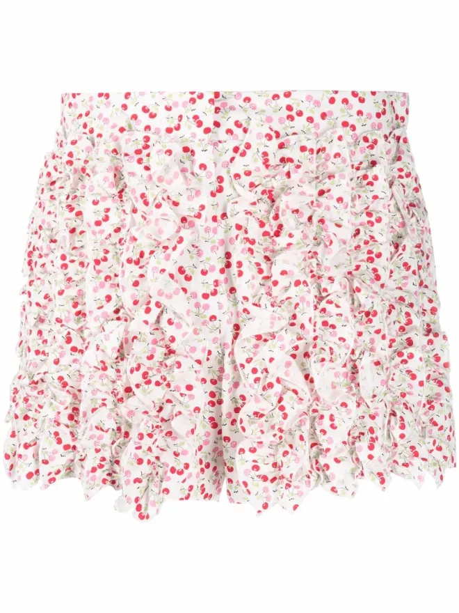 MSGM MSGM チェリープリントのフリルミニショーツの商品画像