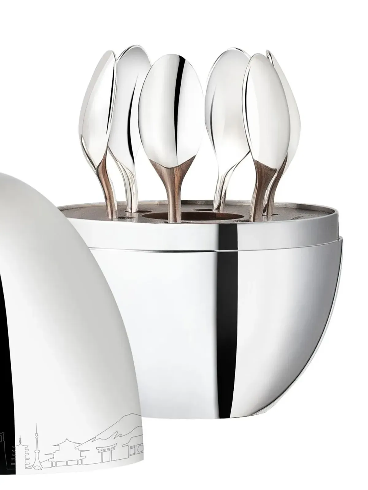 Christofle Mood Skyline Japan espresso spoons - Silver - 画像3