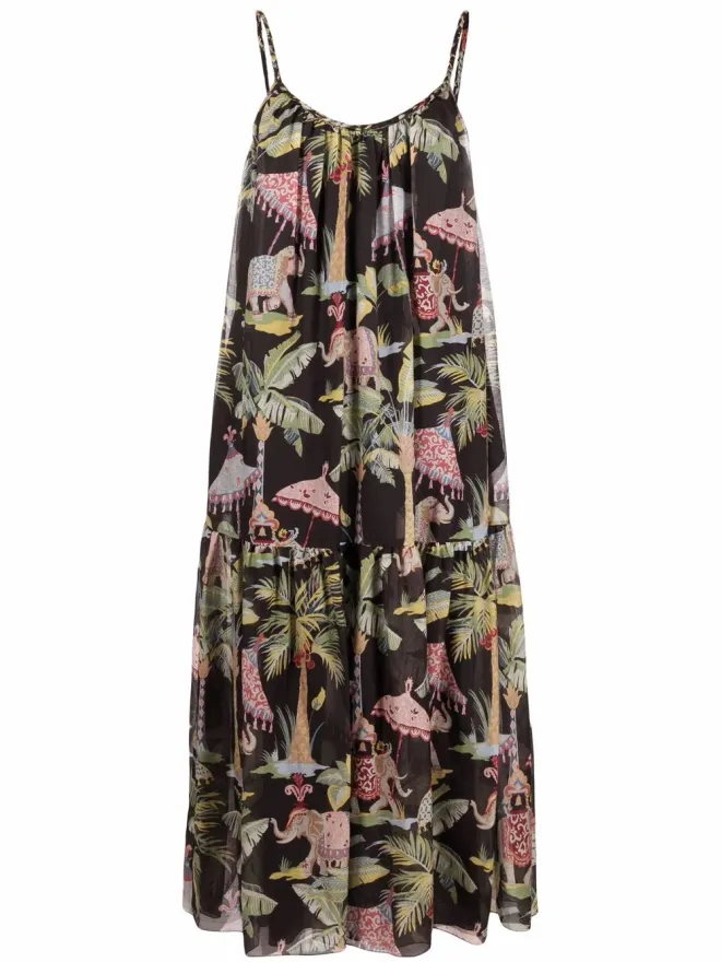 RED Valentino RED Valentino エレファントプリント ティアードドレス - ブラックの商品画像