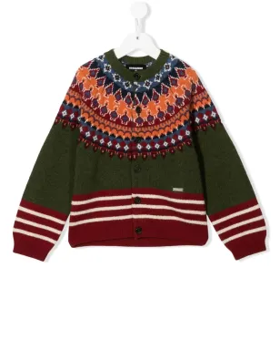 DSQUARED2 KIDS ボタンアップ式ニットカーディガン（グリーン） - サムネイル1