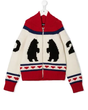 DSQUARED2 KIDS ポーラーベア柄ニットカーディガン - サムネイル1
