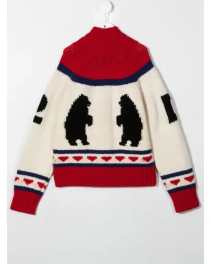 DSQUARED2 KIDS ポーラーベア柄ニットカーディガン - サムネイル2