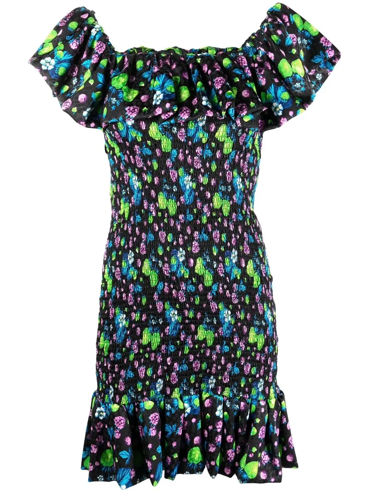MSGM Amazing Berries jacquard mini dress - Black - 画像1