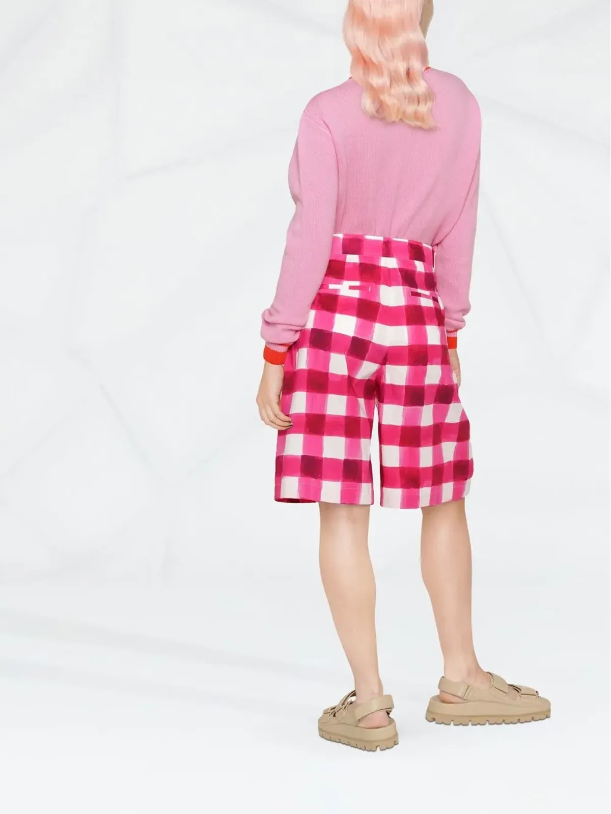 MSGM ギンガムチェック テーラード膝丈ショートパンツ - 画像4